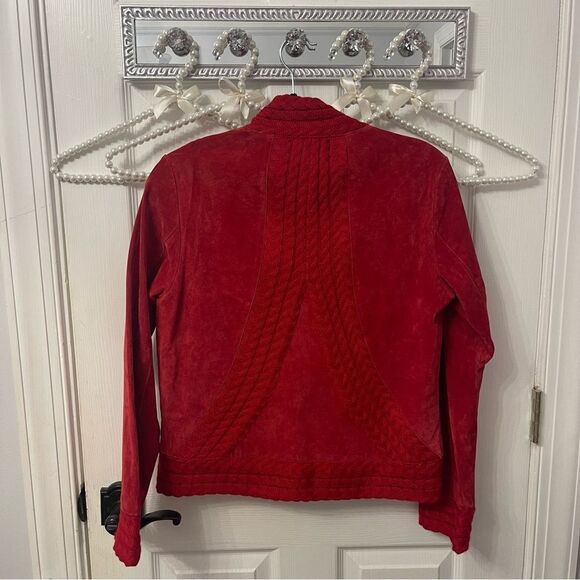 Coldwater Creek Suede Like Red Jacket - Picture 7 of 8